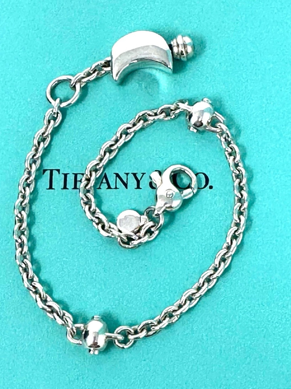 Authentic Tiffany & Co.Crescent Moon Charm Bracelet.